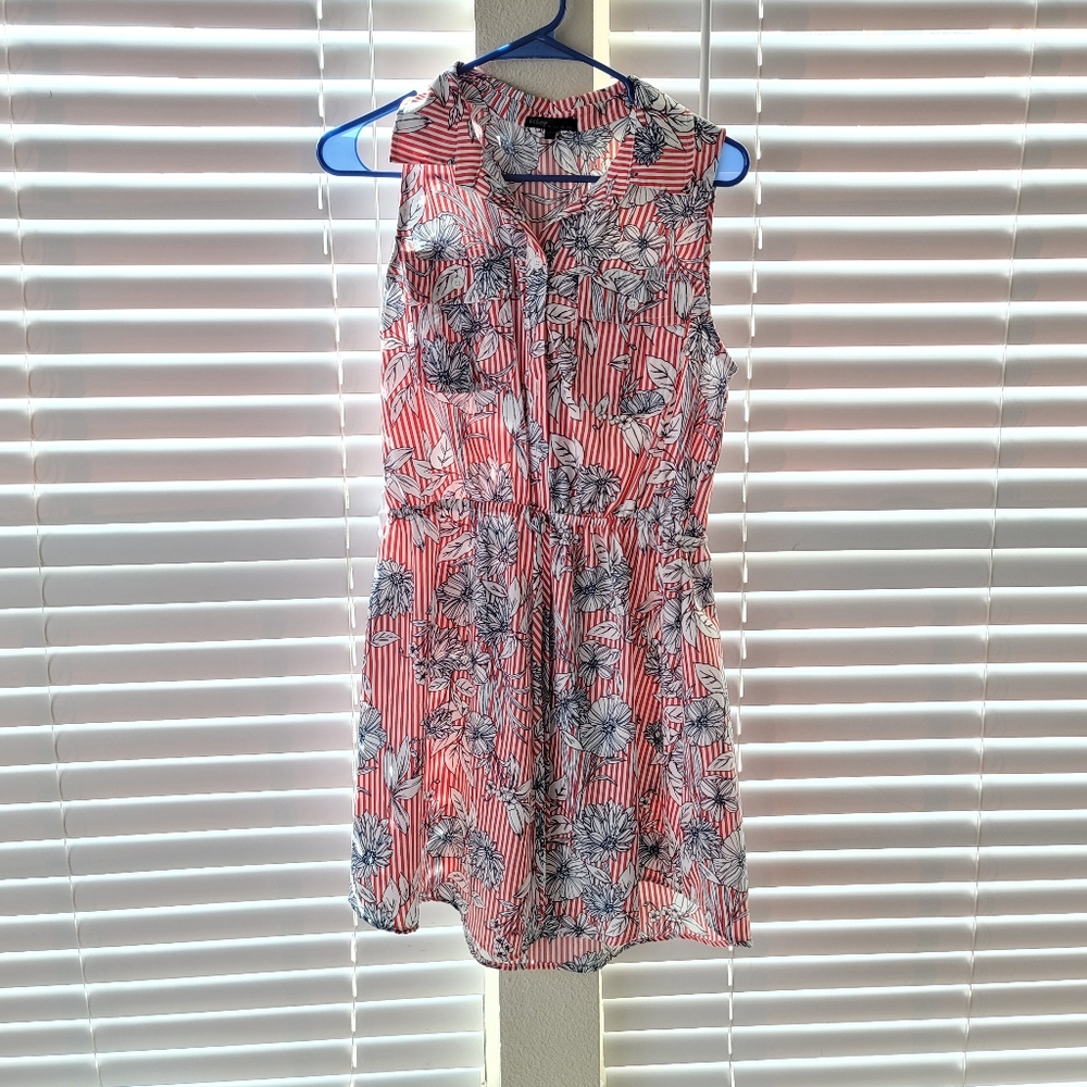 2/$15 orange and white stripe floral dress